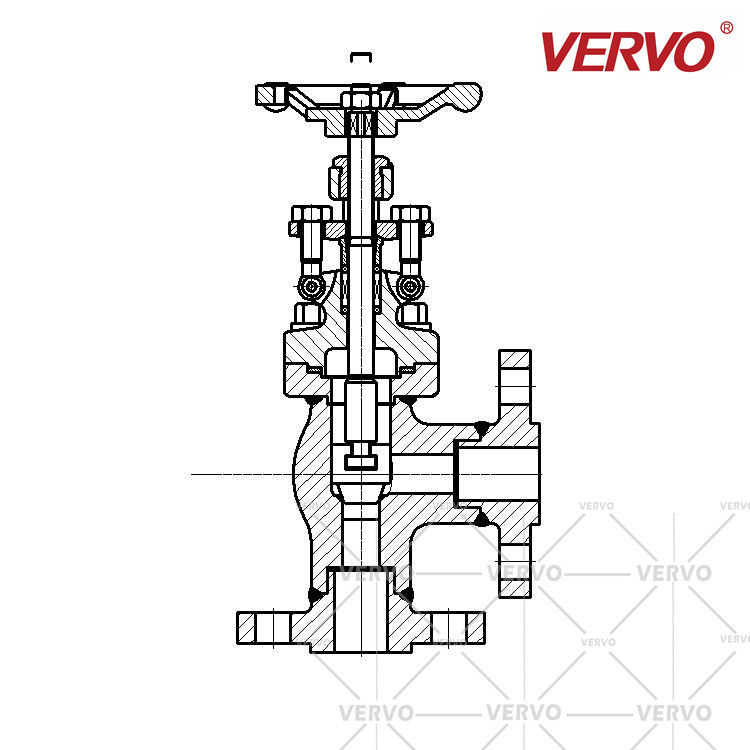 China Forged steel a105 Angle flange globe valve globe valves flow direction factory