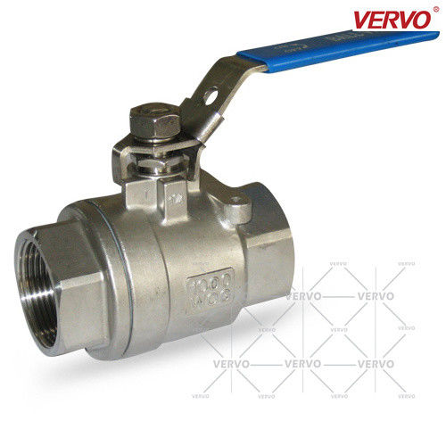 DN100 2 Piece 4&quot; Api 608 Floating Ball Valve Ss316 NPT SW RF Side Entry Soft Seated RPTFE