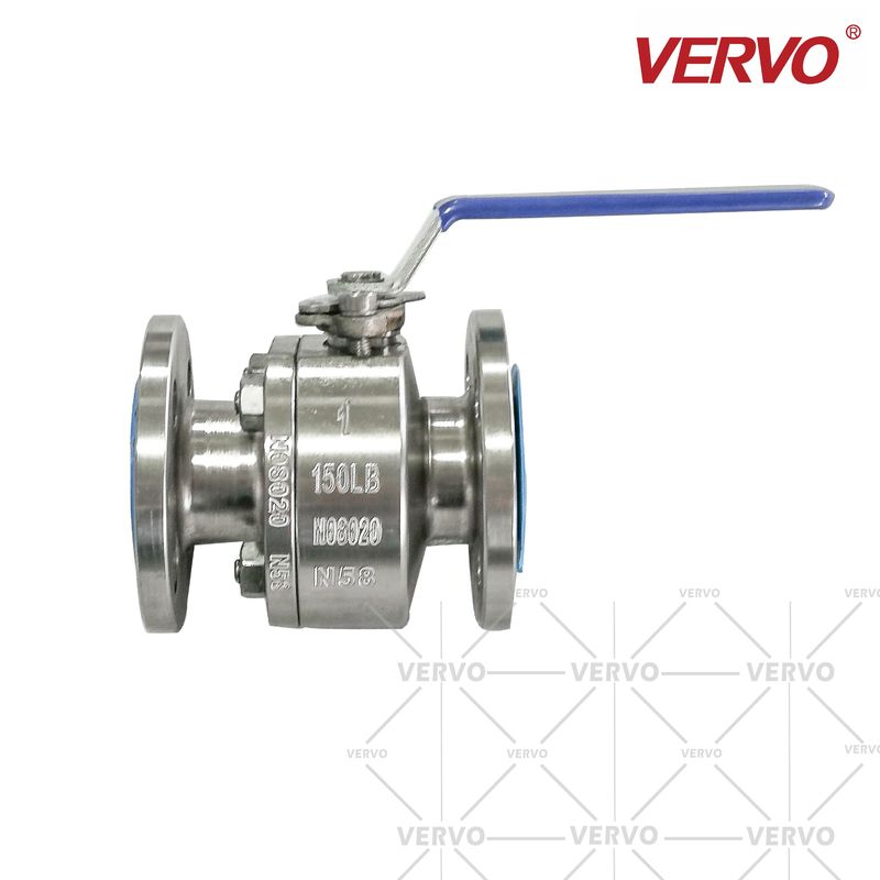 DN25 Alloy Forged Steel Ball Valve Two Piece Soft Seal Flange Alloy Steel Material N8020 2 Piece Type API608