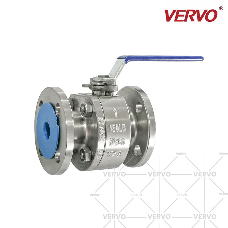 DN25 Alloy Forged Steel Ball Valve Two Piece Soft Seal Flange Alloy Steel Material N8020 2 Piece Type API608