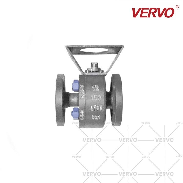 China Dn15 2 Piece Ball Valve Forged Steel A105 1/2 Inch 150lb RF Flanged With ISO Flange API608 Floating Type Ball Valve factory