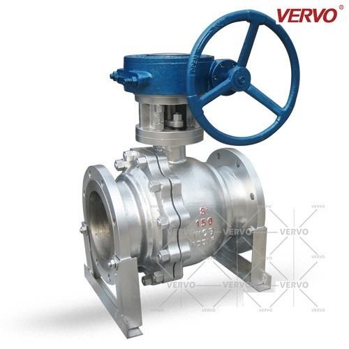 DN200 2 Piece Ball Valve 8 Inch 150LB A216 WCB RF API6D Full Bore Ball Valve Worm Operated Casting Steel Ball Valve