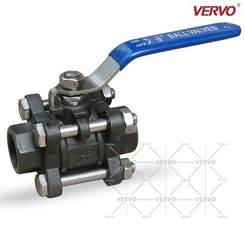 China 1000wog Astm A105 NPT Three Piece Ball Valve Dn15 ASME B16.10 factory