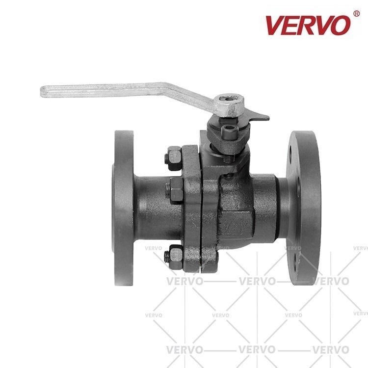 China 2 Piece DN40 Forged Steel Floating Ball Valve A105 Forged Soft Seal Integrated Flange factory