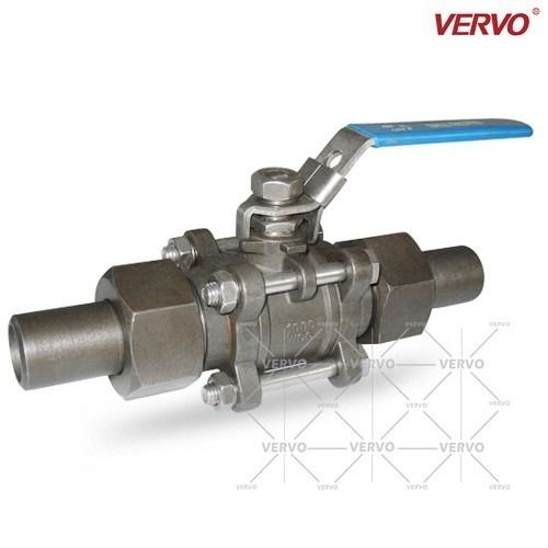 DN20 3pcs Ball Valve With Lock Device 0.75in 1000wog Sw Cf8 Soft Seated Ball Valve Clip Connection Ferrule Connection