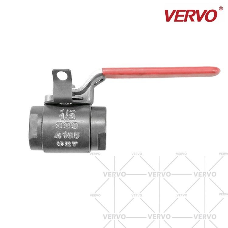 Forged Steel Two-Piece Screw Thread Floating Ball Soft Seal With Lock Ball Valve