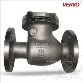 China Dn50 2 Inch Swing Non Return Check Valve Din Oil Cf8 Rf Flanged Full Bore factory