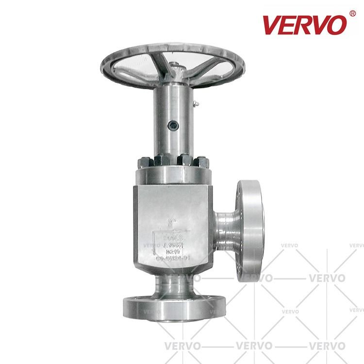 90 Degree Globe Valve High Pressure Globe Valve Forged Steel Stainless Steel F304L Dn40 Throttle Regulating Disc