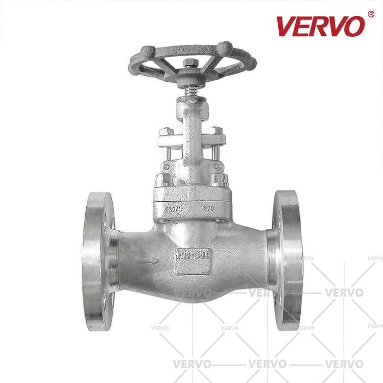 Globe Valve Forged Stainless Steel F304L 1-1/2 Inch Dn40 300lb Monolithic Rf Globe Valves For Flow Control Bolted Bonnet