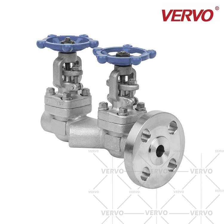 Bs 5352 Double Gate Valve Dn80 300LB Forged Steel One Side Integral Flange One Side FNPT