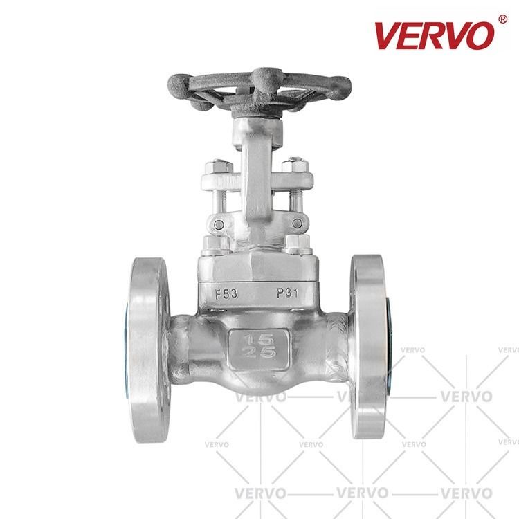 China Super Duplex Forged Steel Gate Valve Stainless Steel Gate Valve ISO9001 DIN DN15 PN25 Flanged Gate Valve ISO 15761 factory