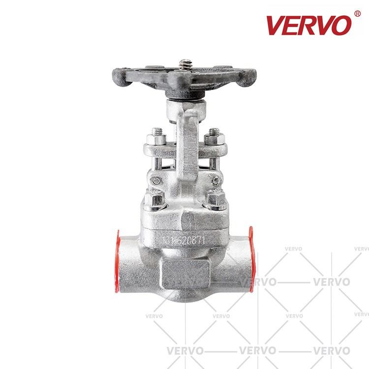 Forged Steel Gate Valve Forged Stainless Steel F304 DN20 800LB  SW Gate Valve Socket Weld Gate Valve 0.75mm solid wedge