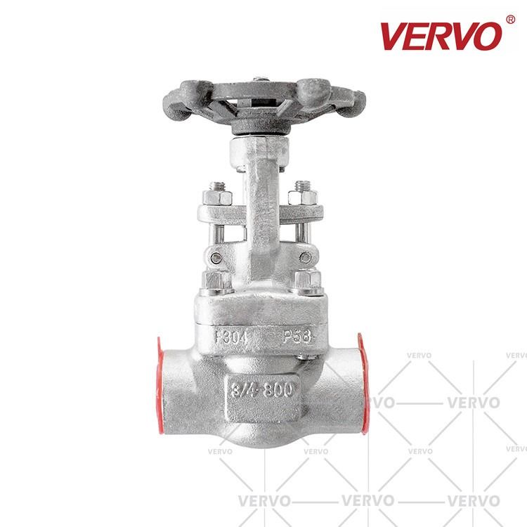 China Forged Steel Gate Valve Forged Stainless Steel F304 DN20 800LB  SW Gate Valve Socket Weld Gate Valve 0.75mm solid wedge factory