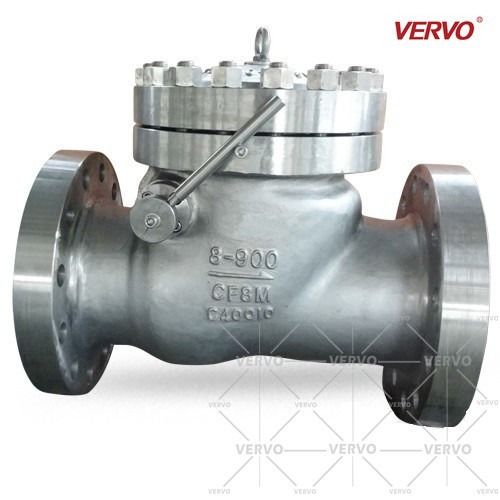 SS CF8M Swing Check Valve Class 900 DN200 With Hammer 8 Cast Steel RTJ End