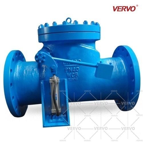 16" DIN3356 Full Bore Swing Type Check Valve A216 WCB With Cylinder DN400 PN40 Carbon Steel