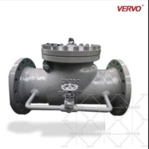 China Cast Steel Swing Style Check Valve 14 Inch Din 3840 DN350 PN40 GP240GH Flanged factory