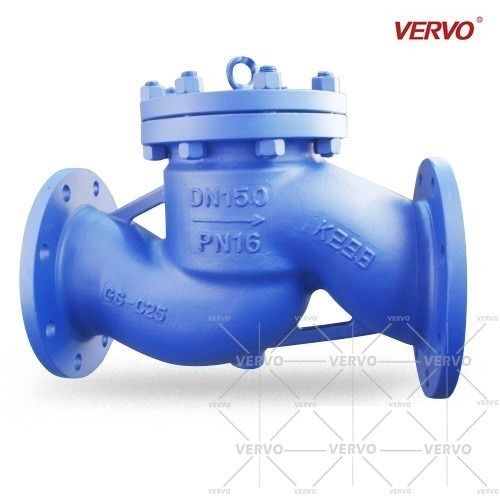 China DIN GS-C25 Backwater Check Valves PN16 DN150 Lift Ductile Iron Swing Check Valve factory