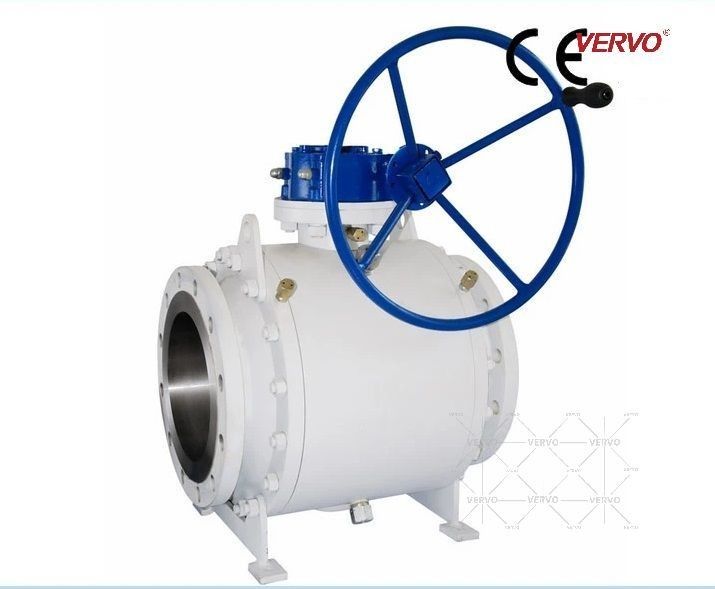 China DN500 Worm Operated API 6D Ball Valve Trunnion Mounted factory